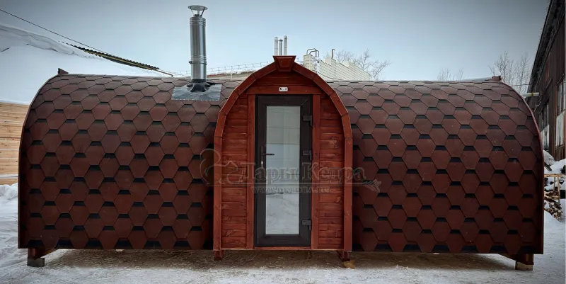 Баня «Викинг» из кедра 6х2,2 метра с боковым входом