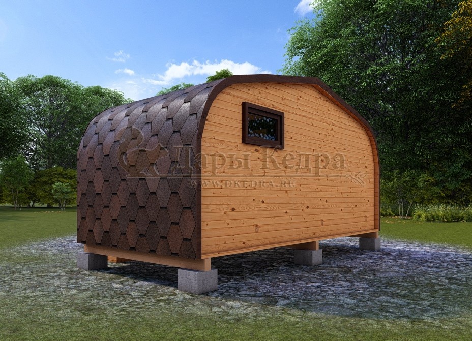 Баня «Викинг» из кедра 5х2,2 метра с боковым входом