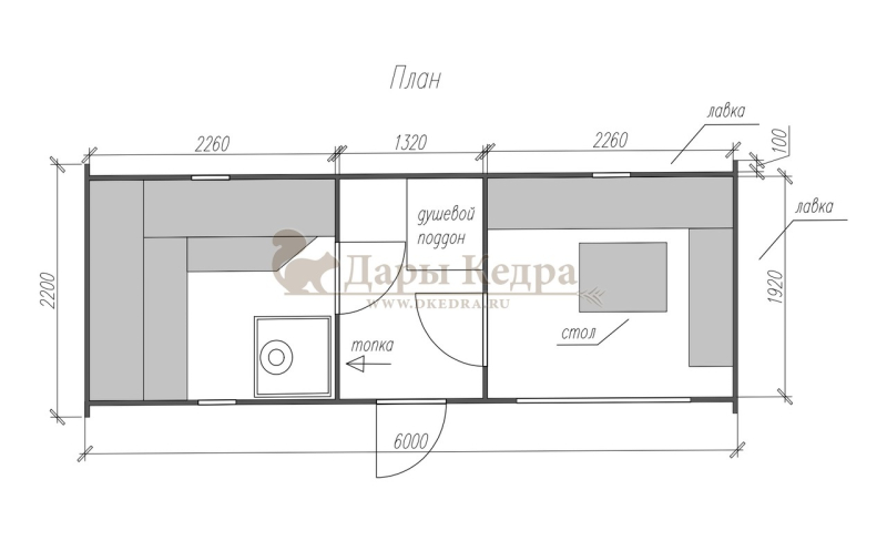 Баня-бочка «Танк» из кедра 6х2,2 метра