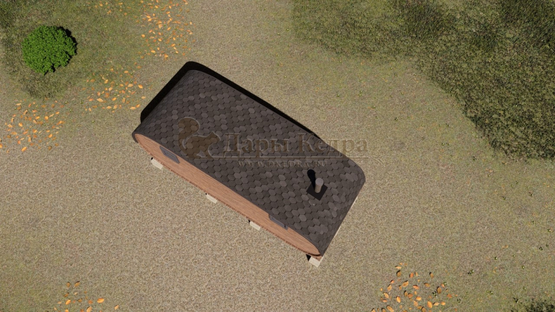 Баня-бочка «Танк» из кедра 6х2,2 метра