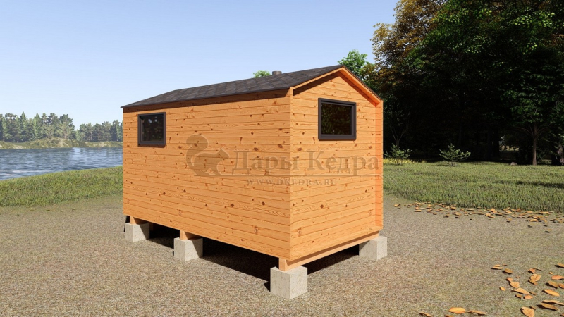 Каркасная баня «Барн» из кедра 4х2,2 метра