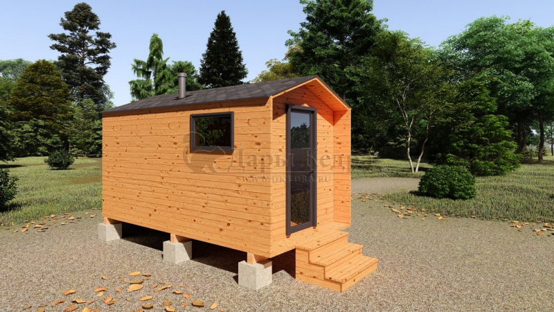 Каркасная баня «Барн» из кедра 4х2,2 метра