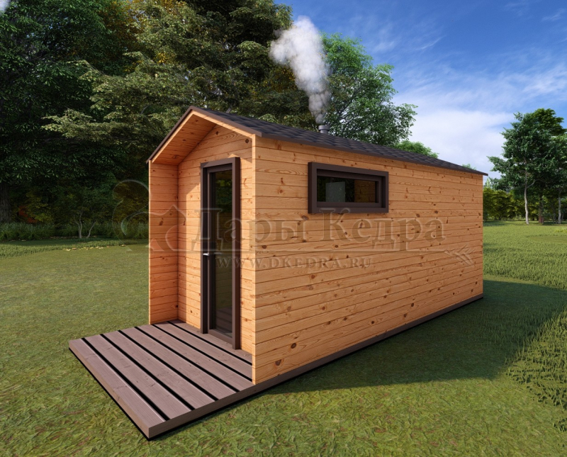 Каркасная баня Барн из кедра 4х2,3 м Каркасная баня Барн из кедра 4х2,3 м