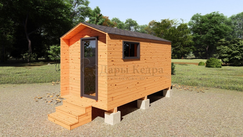 Каркасная баня «Барн» из кедра 4х2,2 метра