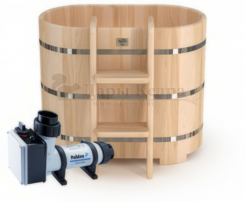 Купель овальная (Фурако) из кедра с внешним электроподогревом Купель овальная (Фурако) из кедра с внешним электроподогревом
