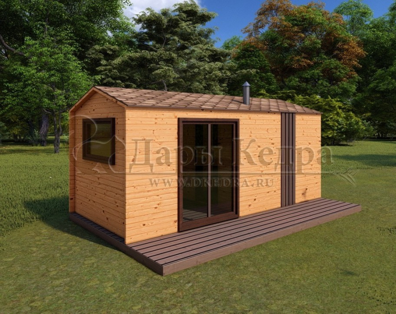 Каркасная баня Барн из кедра 5х2,3 м Каркасная баня Барн из кедра 5х2,3 м